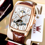 Brown Strap - White Dial Rose Trim