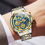 OLEVS Watches for Man 9947 Golden Blue