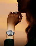OLEVS 6016 Womens Automatic Watch Self Winding Original Diamond Luxury Date Ladies Dress Classic Luminous Waterproof Wrist Watches
