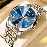 Two Tone Strap - Blue Dial Gold Trim