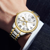 Two Tone Strap-White Dial Gold Trim