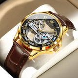 Brown Strap - Black Dial Gold Trim