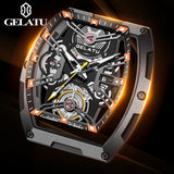 Men Automatic Sports Watch Original Skeleton Mechanical Self Winding Luxury Dress Sapphire Crystal Waterproof Wrist Watch for Men 6012