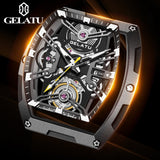 Men Automatic Sports Watch Original Skeleton Mechanical Self Winding Luxury Dress Sapphire Crystal Waterproof Wrist Watch for Men 6012