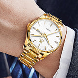OLEVS Watches for Man 6898 Golden White