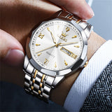 OLEVS Watches for Man 9998 Golden White