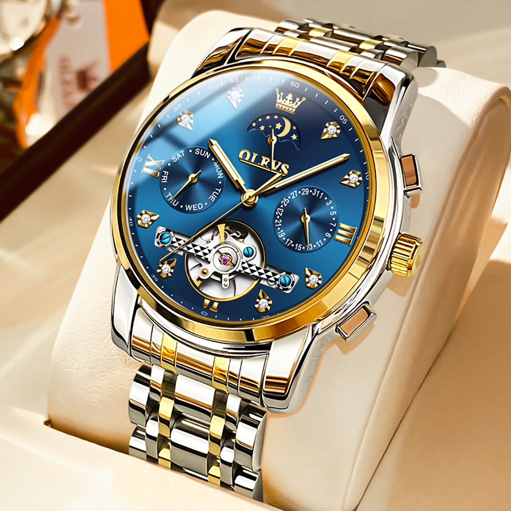 Two Tone Strap - Blue Dial Gold Trim