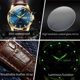 OLEVS Watches for Man 6896 Golden Blue