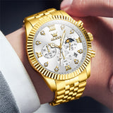 OLEVS Watches for Man 2932 Golden White