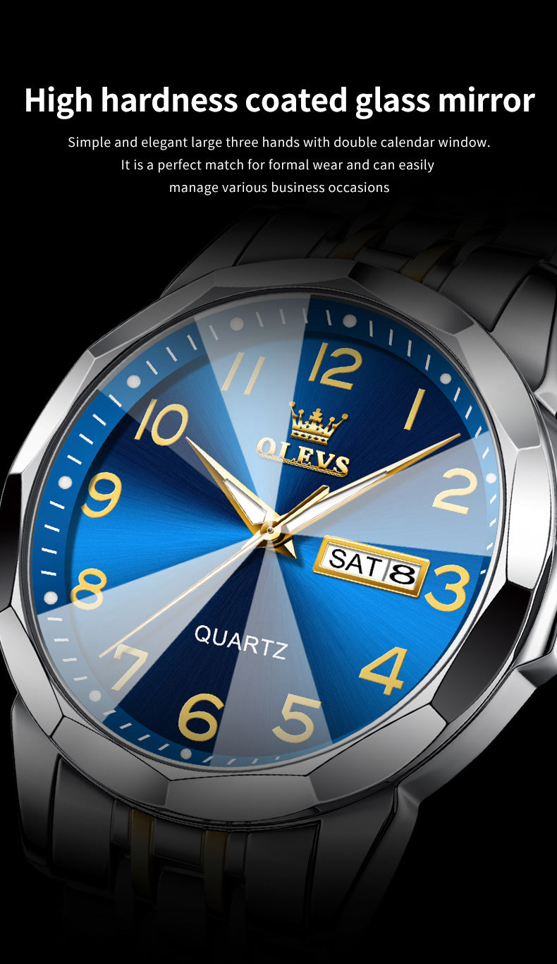 Two Tone Strap - Blue Dial Silver Trim