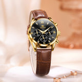 Brown Strap - Black Dial Gold Trim