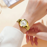 OLEVS Watches for Woman 7008 Golden White