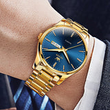 OLEVS Watches for Man 6898 Golden Blue