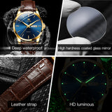 OLEVS Watches for Man 6898 Golden Blue