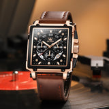 Brown Strap - Black Dial Rose Trim