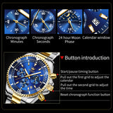 OLEVS Watches for Man 2870 Golden Blue