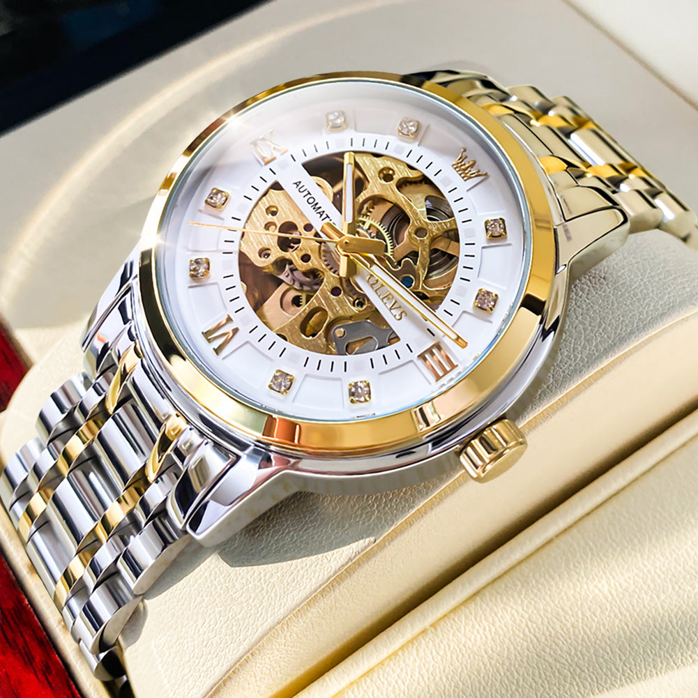 Two Tone Strap - White Dial Gold Trim