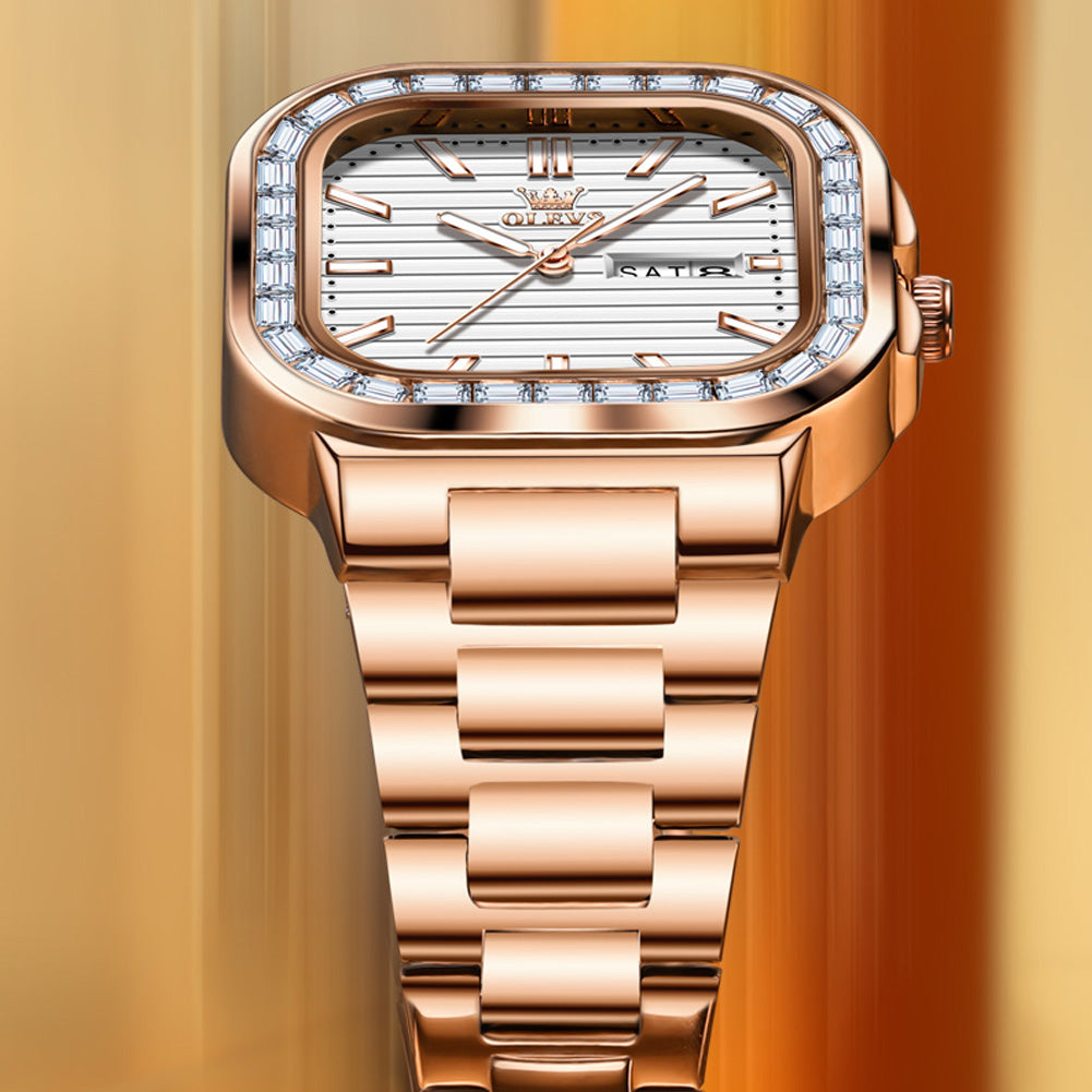 Rose Strap-White Dial Rose gold Trim