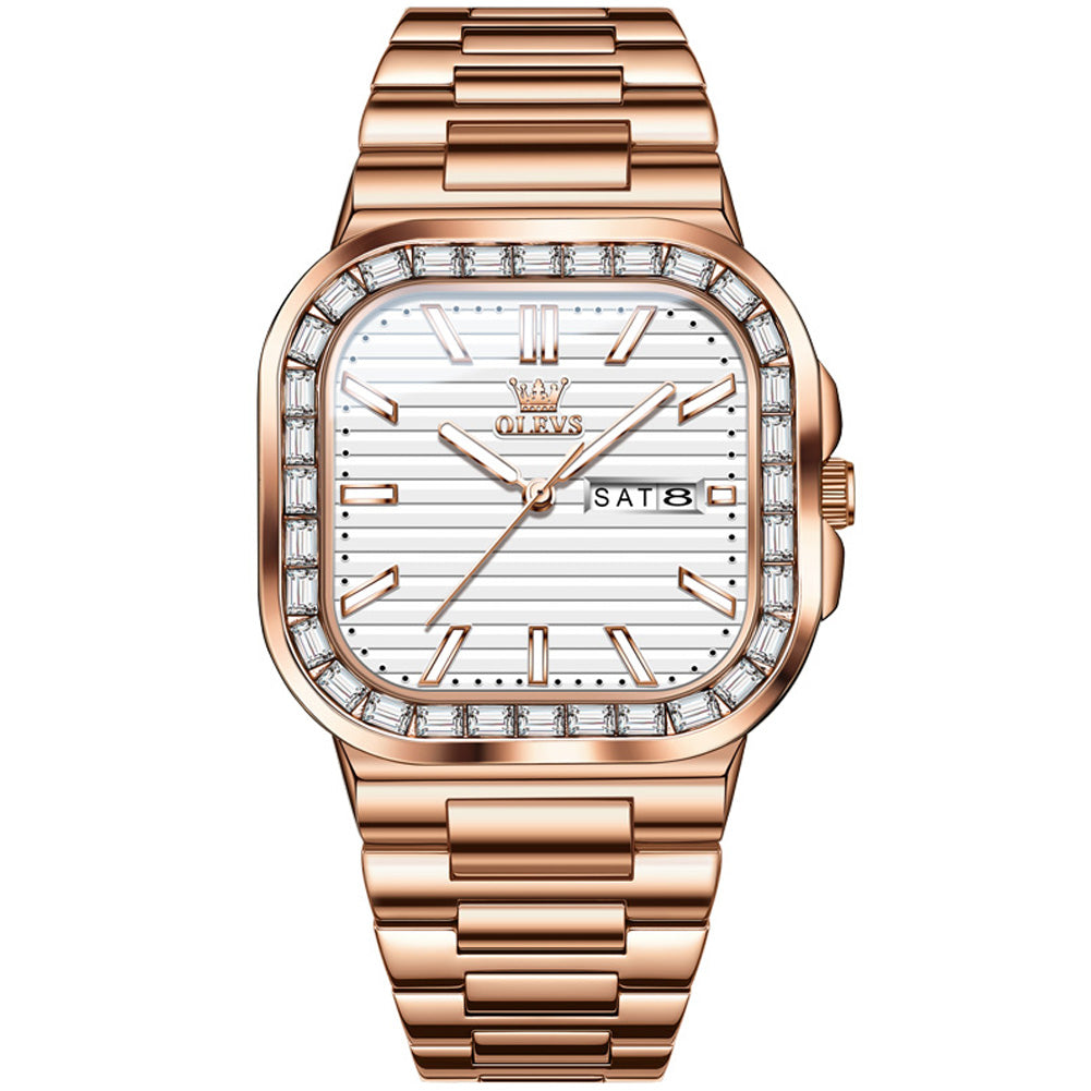 Rose Strap-White Dial Rose gold Trim