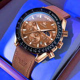 Brown Strap-Rose case black dial brown bezel