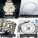 OLEVS Watches for Man 2858 Golden White