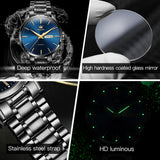 OLEVS Watches for Man 6898 Black Blue