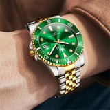 OLEVS Watches for Man 9809 Golden Green