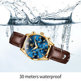 OLEVS Watches for Woman 5532 Golden Blue