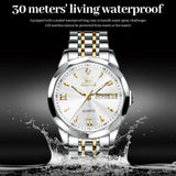 OLEVS Watches for Man 9998 Golden White