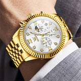 OLEVS Watches for Man 2932 Golden White