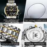 OLEVS Watches for Man 2858 Golden Black