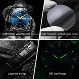 OLEVS Watches for Man 6898 Black Blue