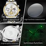 OLEVS Watches for Man 2900 Golden White