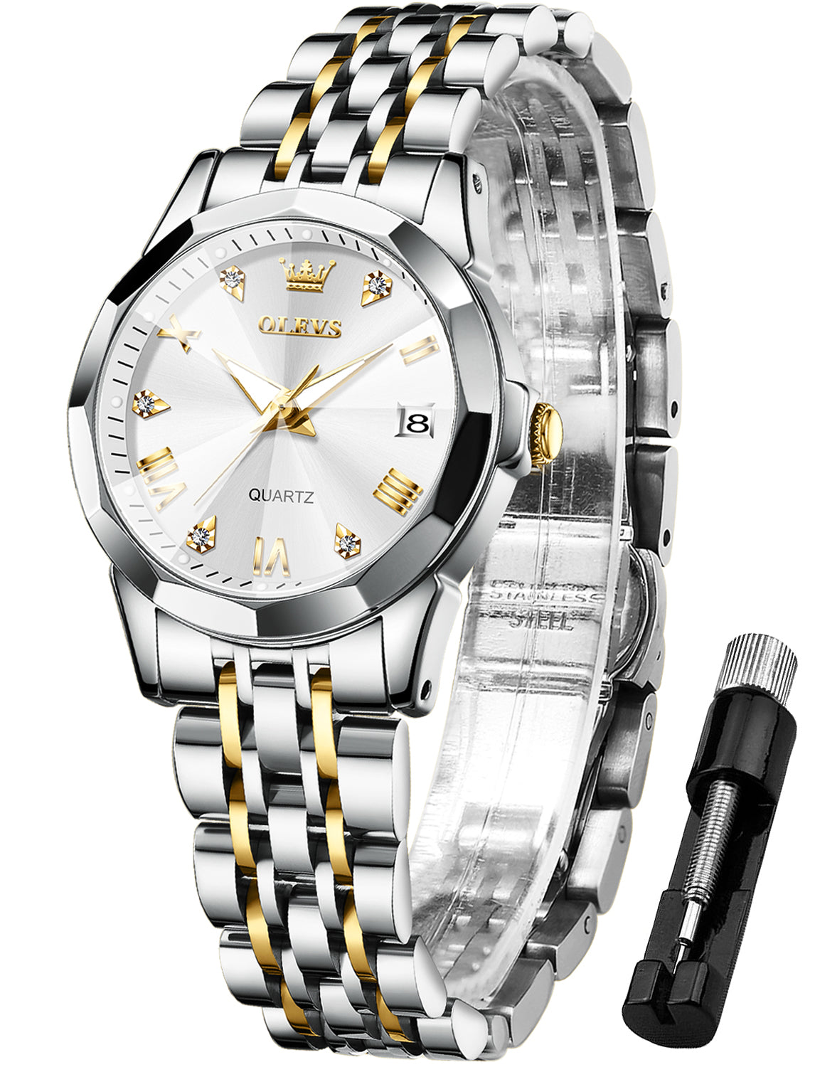 OLEVS Watches for Woman 9931 Golden White