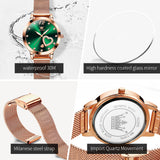 OLEVS Watches for Woman 5189 Rose Green DW