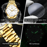OLEVS Watches for Man 6898 Golden White