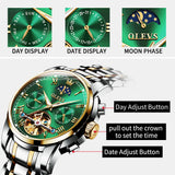 Two Tone Strap - Green Dial Gold Trim