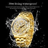 OLEVS Watches for Man 9913 Golden White