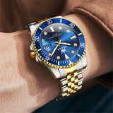 OLEVS Watches for Man 9809 Golden Blue