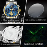 OLEVS Watches for Man 2900 Golden Blue