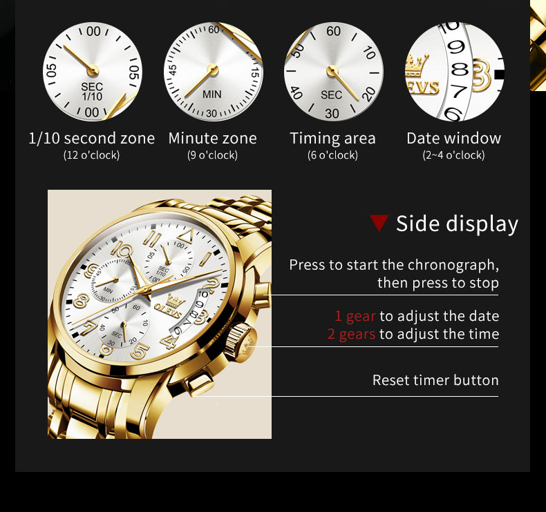 Gold Strap - White Dial Gold Trim