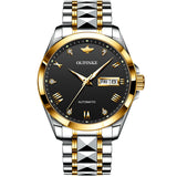 OLEVS Men Watch Stainless Steel Chronograph Roman Numerals Moon Phases Luminous Analog Quartz Luxury Dress Watch for Men