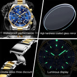 OLEVS Watches for Man 2870 Golden Blue