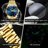 OLEVS Watches for Man 6898 Golden Blue