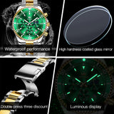 OLEVS Watches for Man 2870 Golden Green