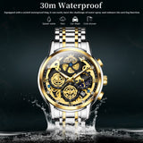 OLEVS Watches for Man 9947 Golden Black