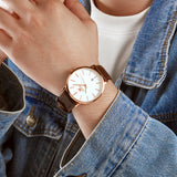 OLEVS  5869 Watches for Men Minimalist Ultra Thin Fashion Casual Analog Quartz Date Watch Waterproof Slim Simple Big Face Dress Mens Wrist Watches with Retro Leather Band for Men Reloj para Hombre