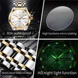 OLEVS Watches for Man 5513 Golden White