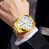 Gold Strap-White Dial Gold Trim