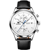 Black Strap-White Dial Silver Trim